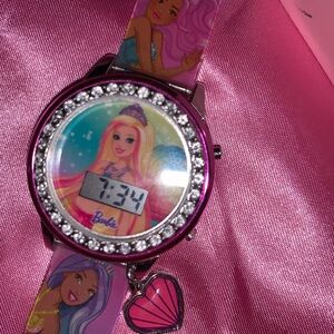 Barbie Pink Wristwatch Kids LED light up - Wrapped in barbie gift paper!bonus